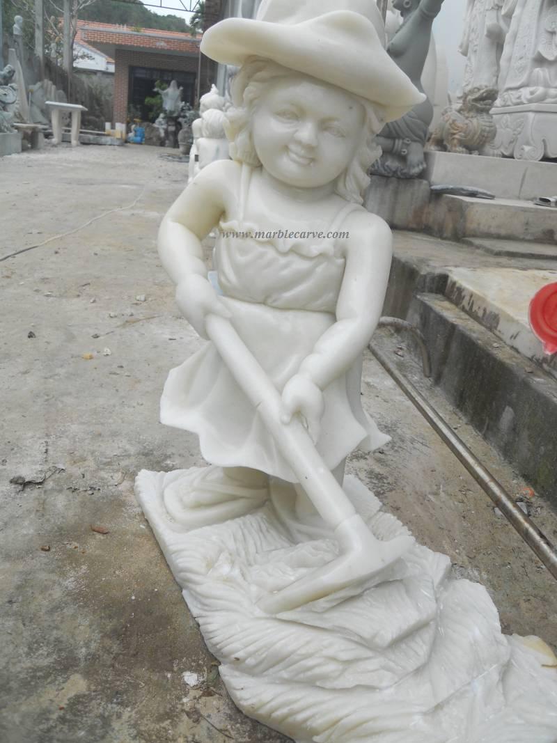 marble Child Gardener Statue