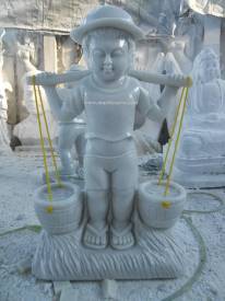 Marble Child Statue carving Sculpture Garden carving photo image