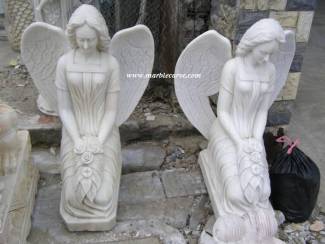 Marble Angel Statue carving Sculpture Garden carving photo image