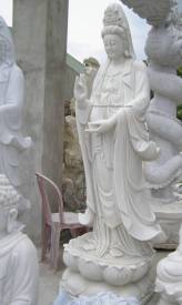 Marble Quan Yin Statue carving Sculpture Garden carving photo image