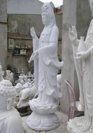 Marble Quan Yin Statue carving Sculpture Garden carving photo image