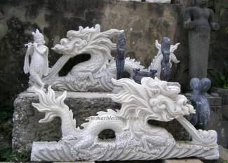 Marble Dragon Statue carving Sculpture Garden carving photo image