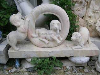 Marble Puppy Dog Statue carving Sculpture Garden carving photo image