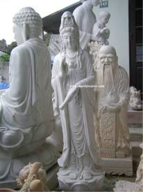 Marble Quan Yin Statue carving Sculpture Garden carving photo image