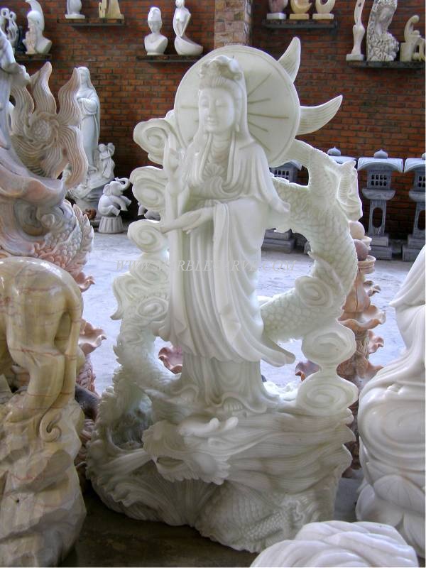 Kwanyin Statue Marble Sculpture